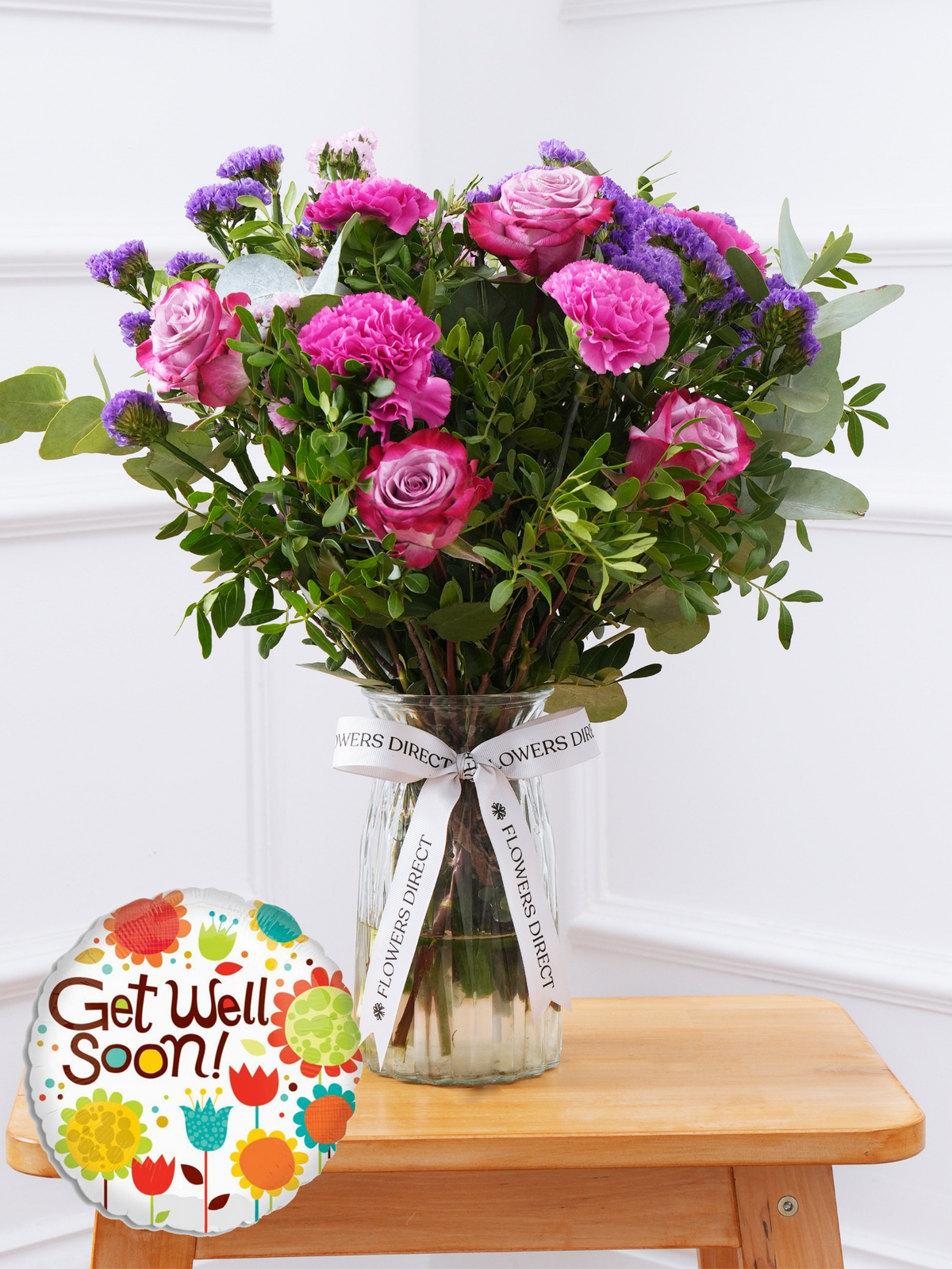Purple Majesty - Vase with Free Get Well Balloon