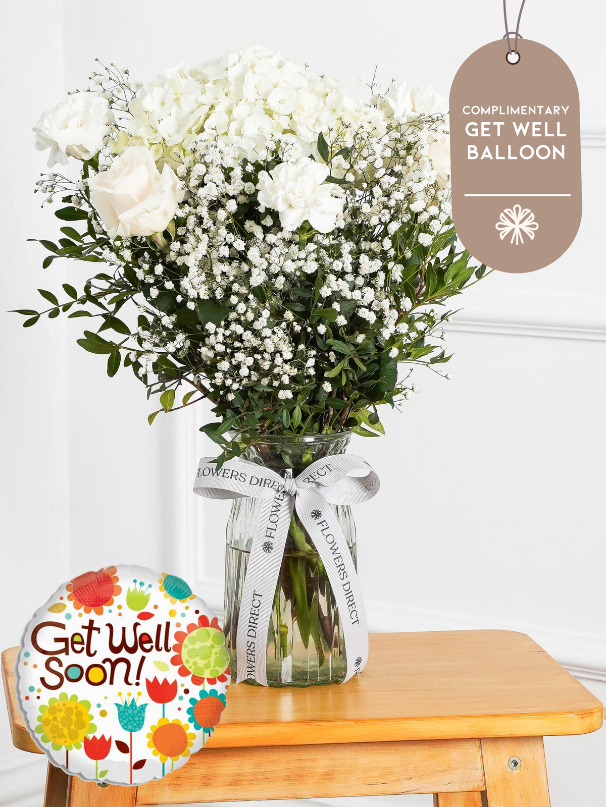 Pure Bliss - Vase with Free Get Well Balloon