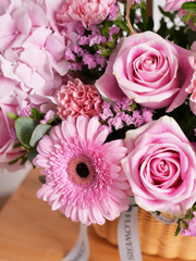 Sweetheart Basket – Express your love and affection with our Sweetheart basket arrangement, featuring delicate pink hydrangeas,...