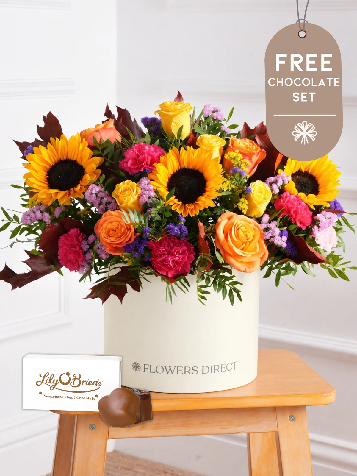 Thank You Autumn Charm - Hatbox with Free Chocolate Set