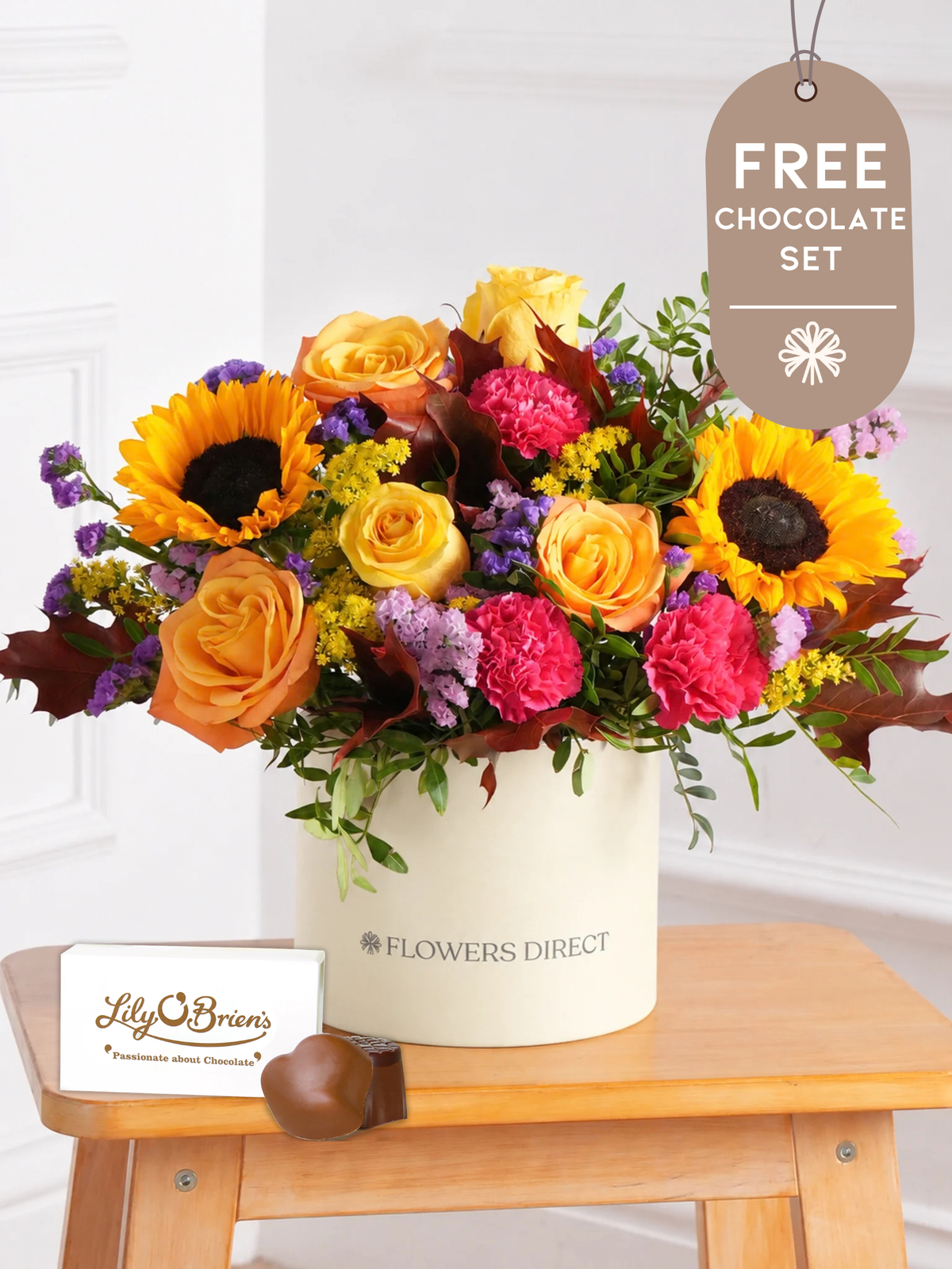 Thank You Autumn Charm - Hatbox with Free Chocolate Set