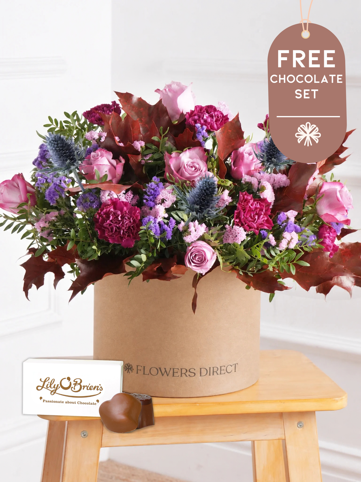 Thank You Autumn Purple Majesty - Hatbox with Free Chocolate Set