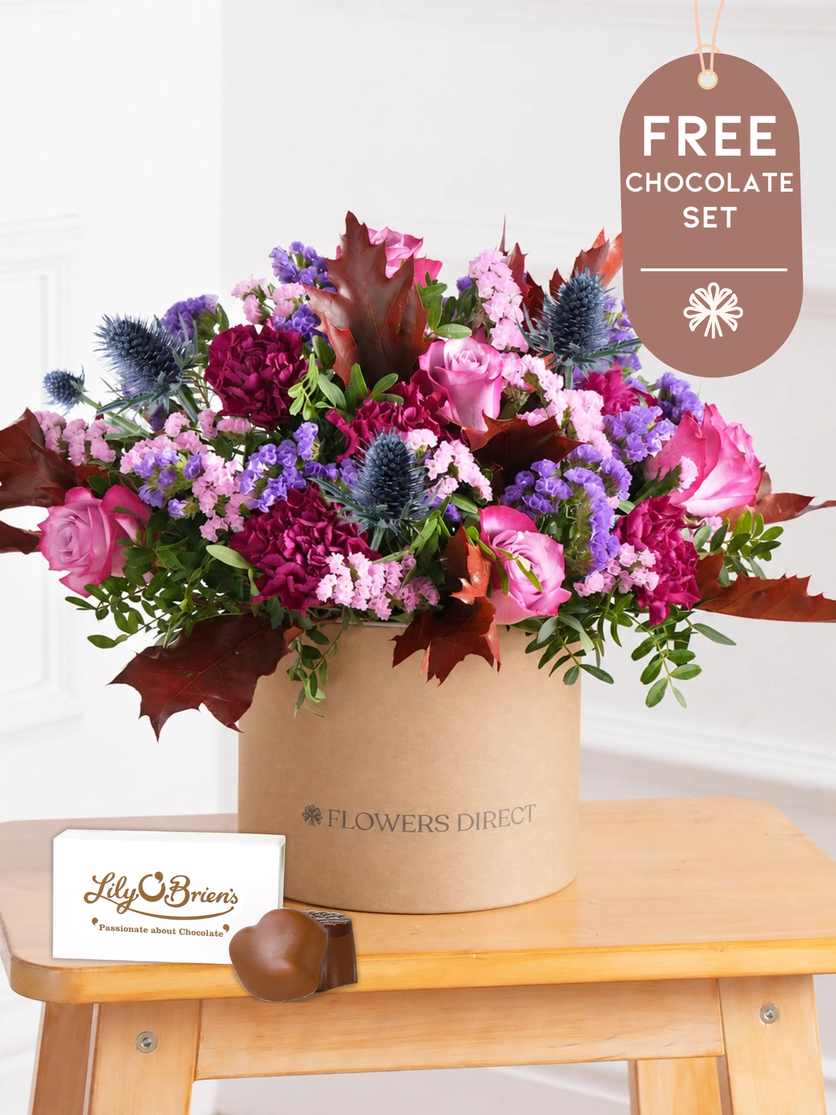 Thank You Autumn Purple Majesty - Hatbox with Free Chocolate Set