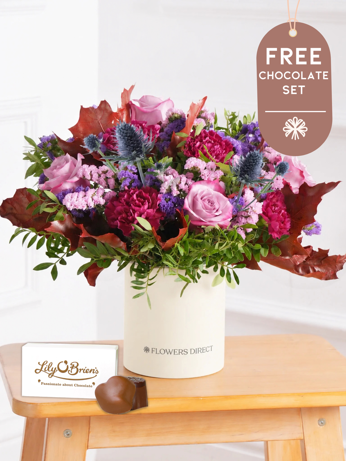 Thank You Autumn Purple Majesty - Hatbox with Free Chocolate Set