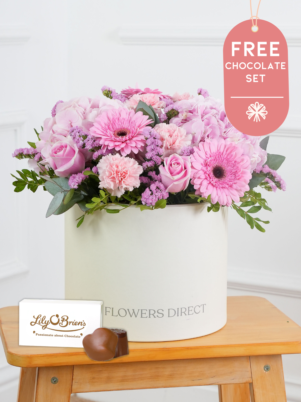 Thank You Sweetheart - Hatbox with Free Chocolate Set