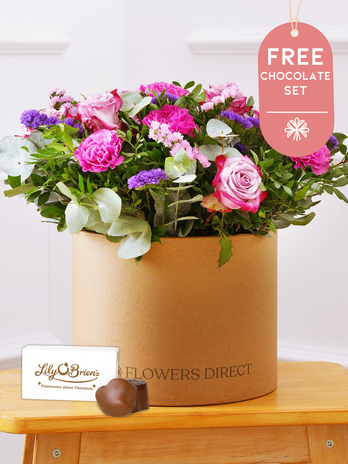 Purple Majesty - Hatbox with Free Chocolate Set
